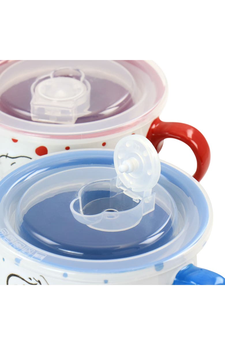 PEANUTS Freckled Joy 25oz Stoneware 4 Piece Soup Cup and Lid Set, Alternate, color, White