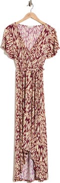 WEST K Flutter Sleeve High-Low Dress