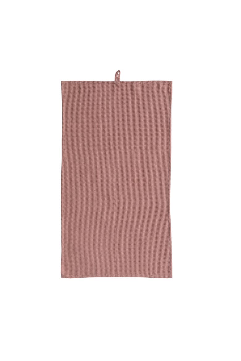 Oversized Woven Linen and Cotton Waffle Decorative Tea Towel with Loop for Dining and Kitchen, Main, color, B