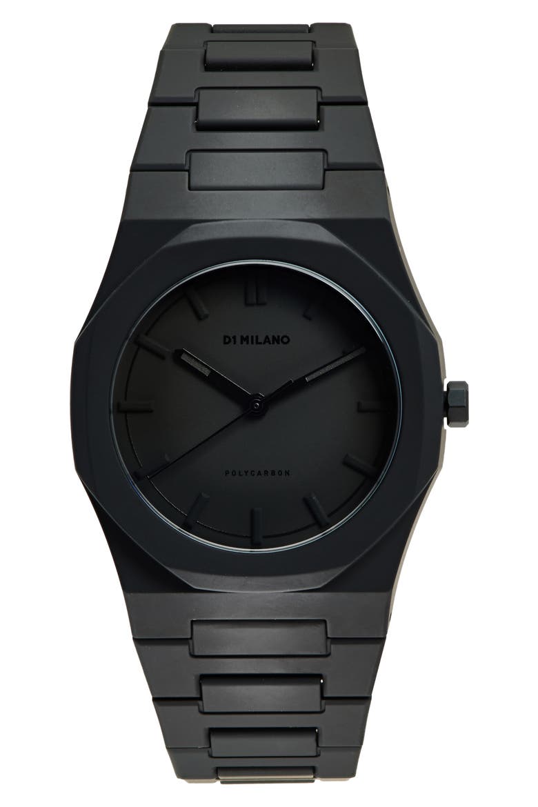 Shadow Polycarbon Bracelet Watch, 40.5mm, Main, color, BLACK