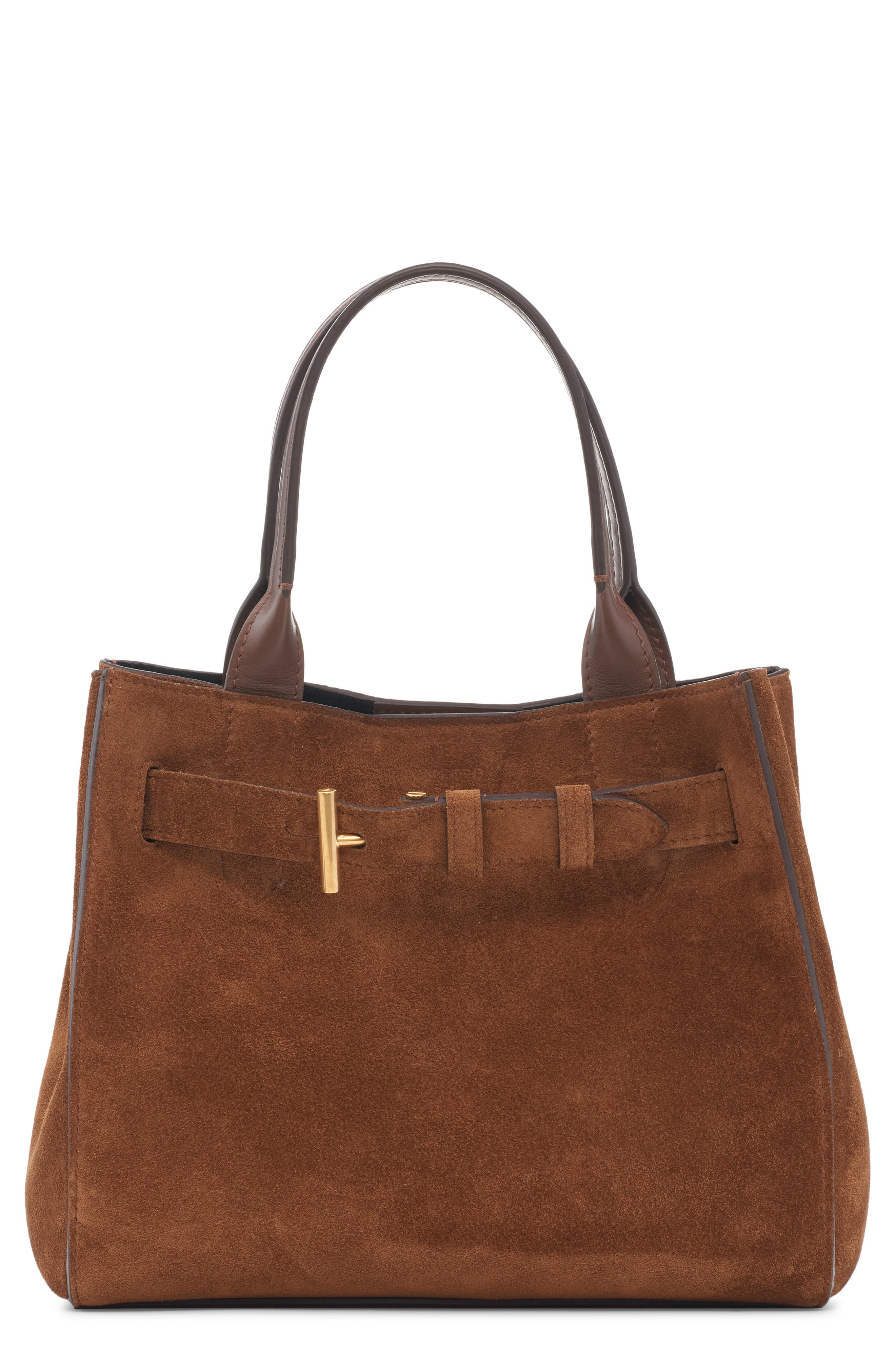 TOM FORD Small Audrey Suede Tote, Main, color, Whisky