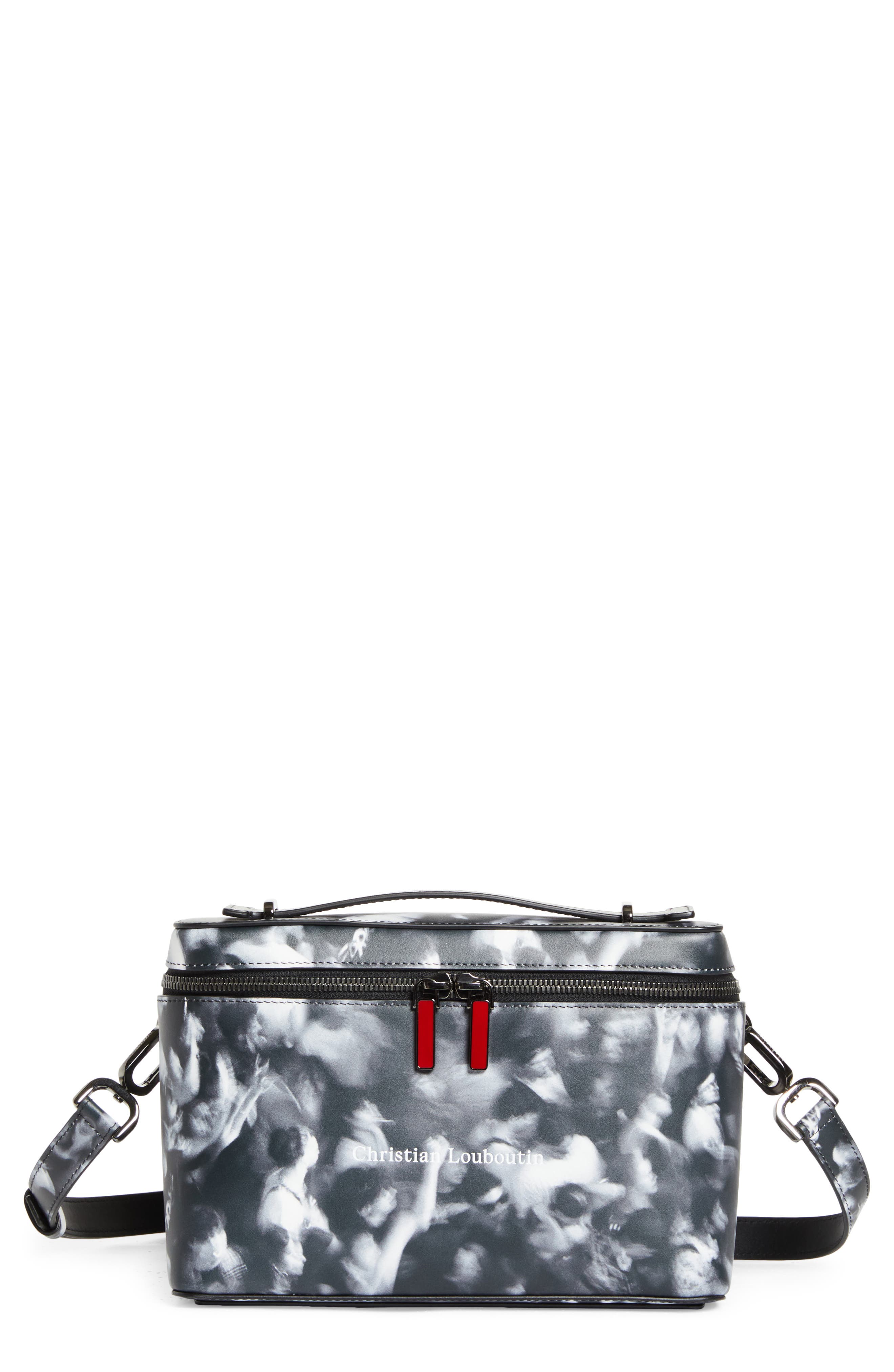 Tactical Moises Calfskin Leather Crossbody Bag, Main, color, BLACK WHITE