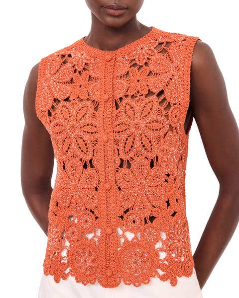 Cotton Blend Crochet Top