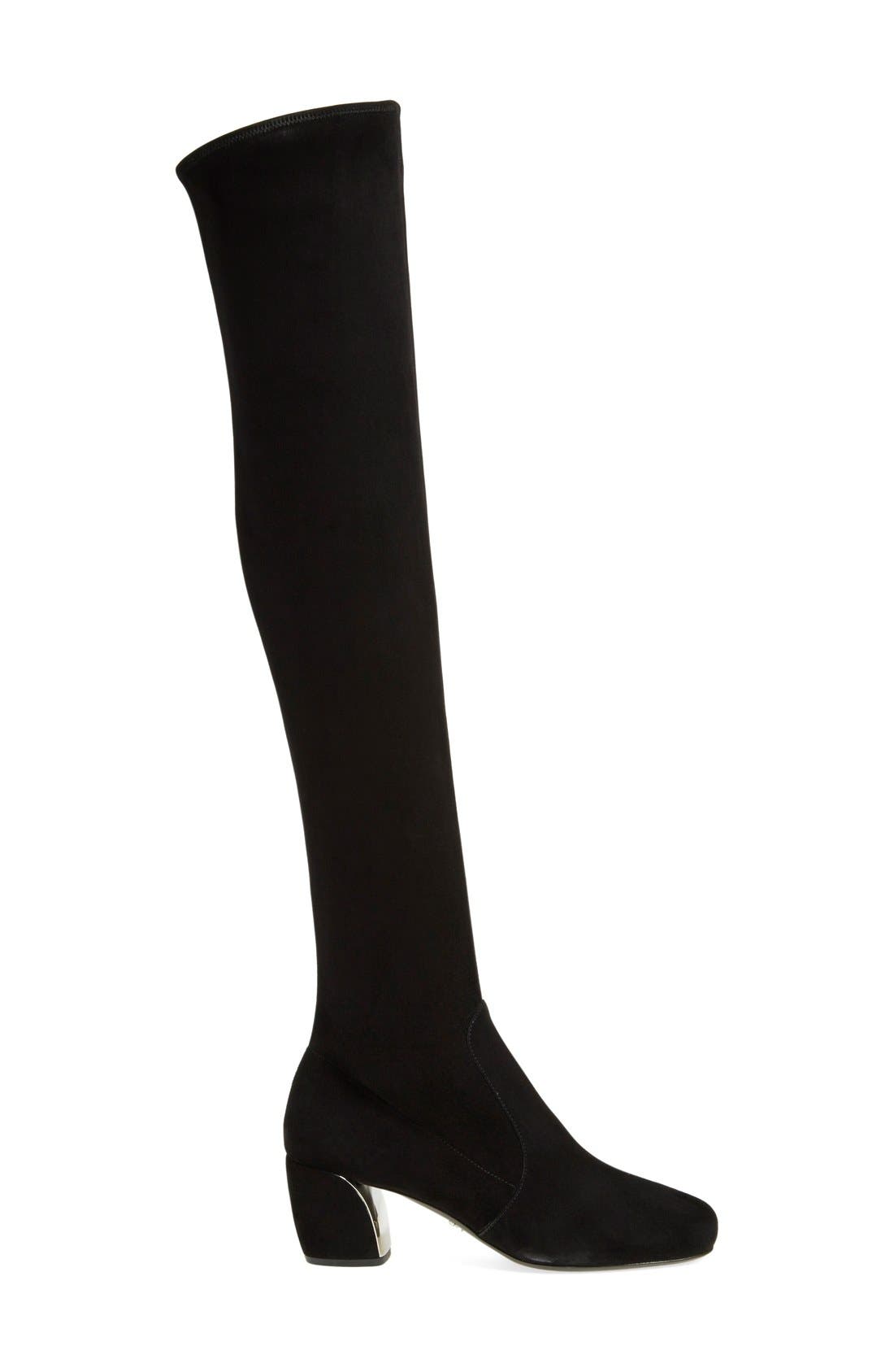 Prada Over the Knee Boot, Alternate, color, 