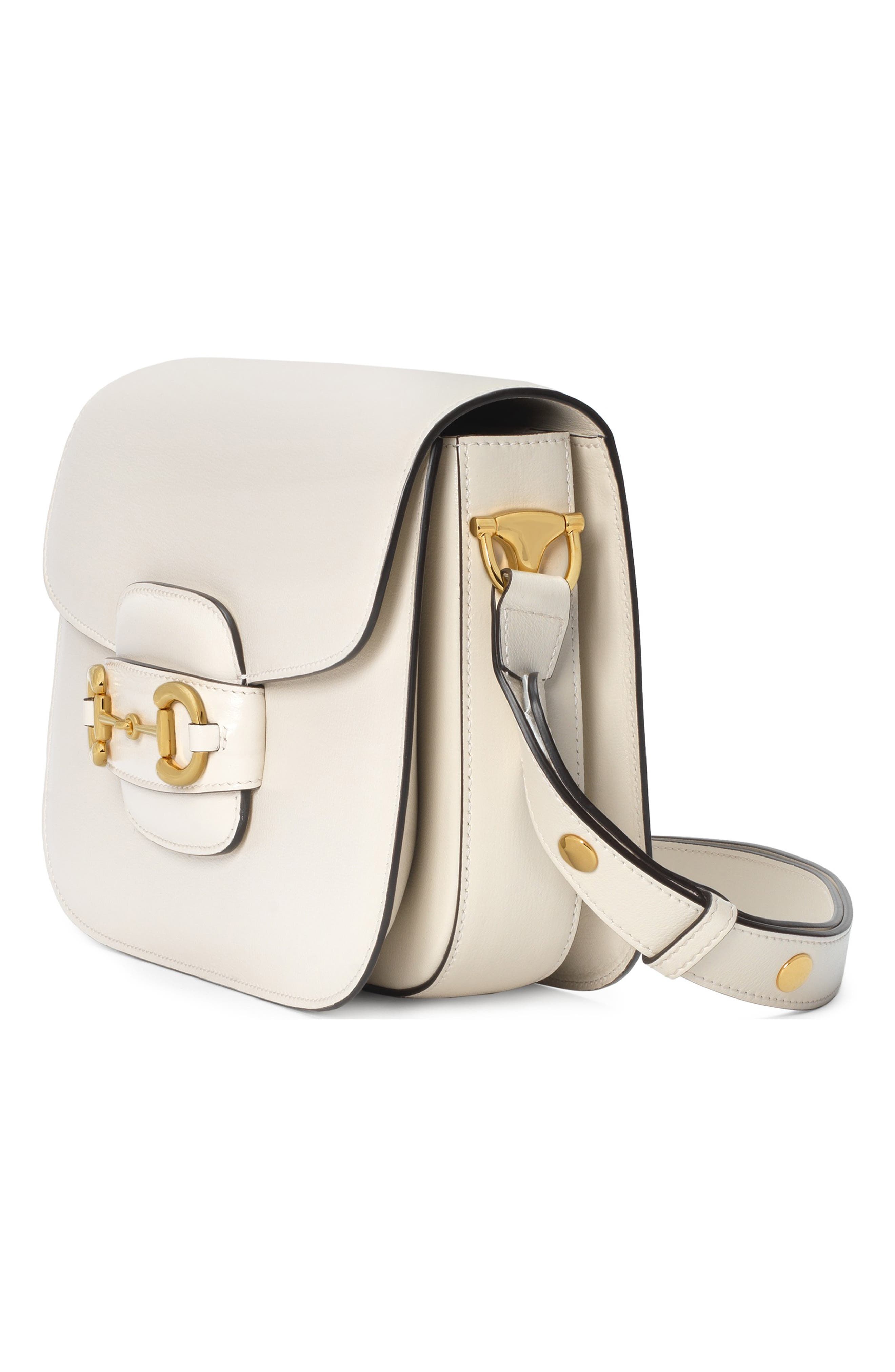 Small 1955 Horsebit Leather Shoulder Bag, Alternate, color, MYSTIC WHITE