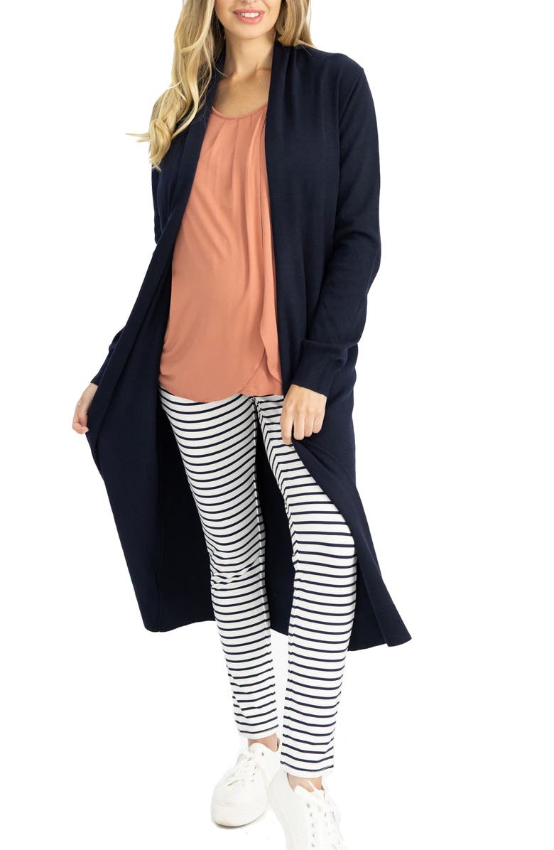 Angel Maternity Wool Blend Tie Waist Cardigan, Alternate, color, 