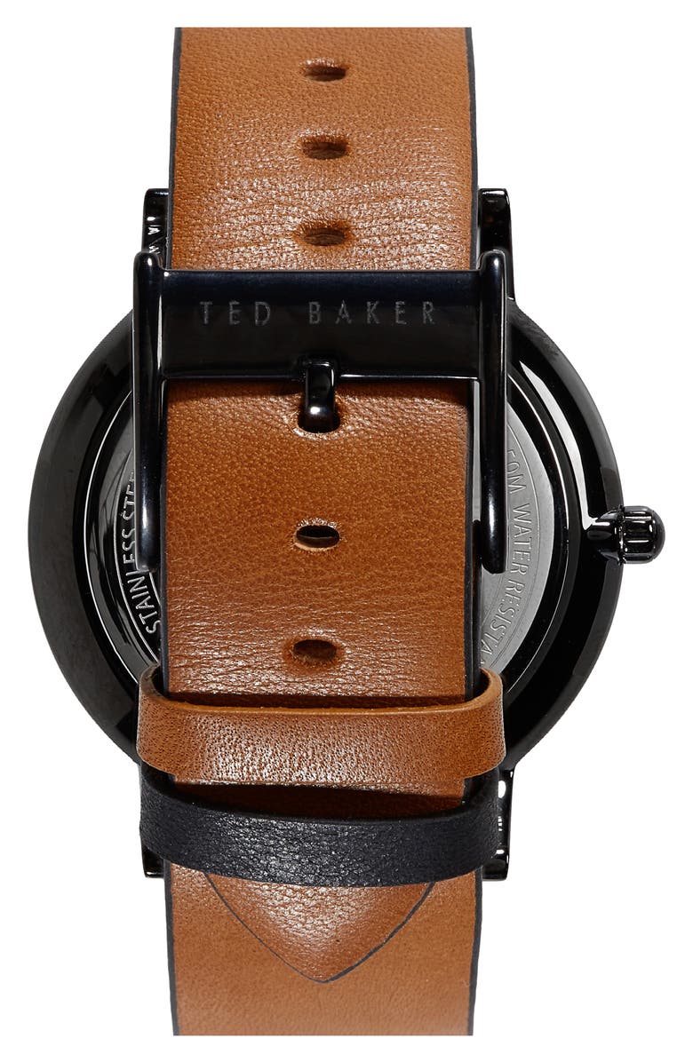Ted Baker London Graham Leather Strap Watch, 40mm, Alternate, color, 