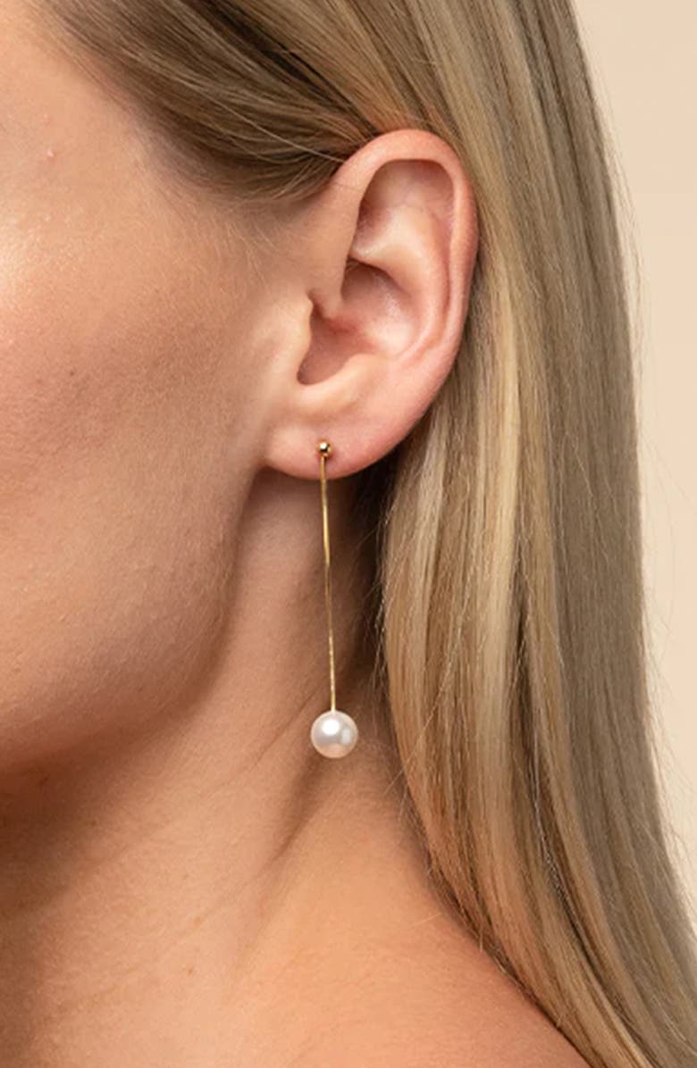 Bearfruit Jewelry 14k Gold Plated Dangled Pearl Earrings Holiday Gift Idea, Alternate, color,