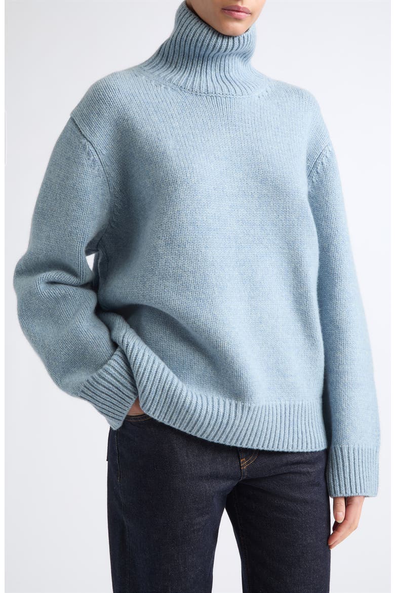 Oversize Lambswool Turtleneck Sweater, Main, color, VINTAGE BLUE