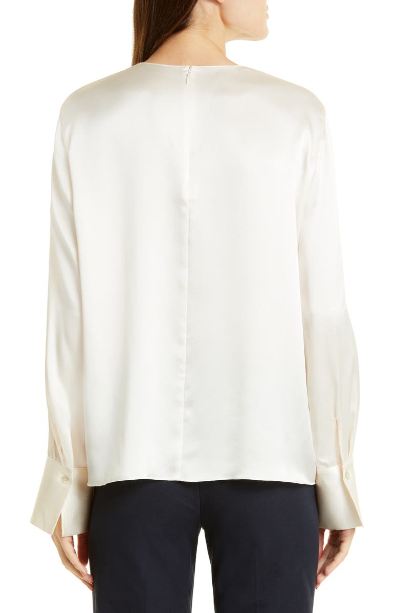 Vince Long Sleeve Silk Top, Alternate, color, Chiffon