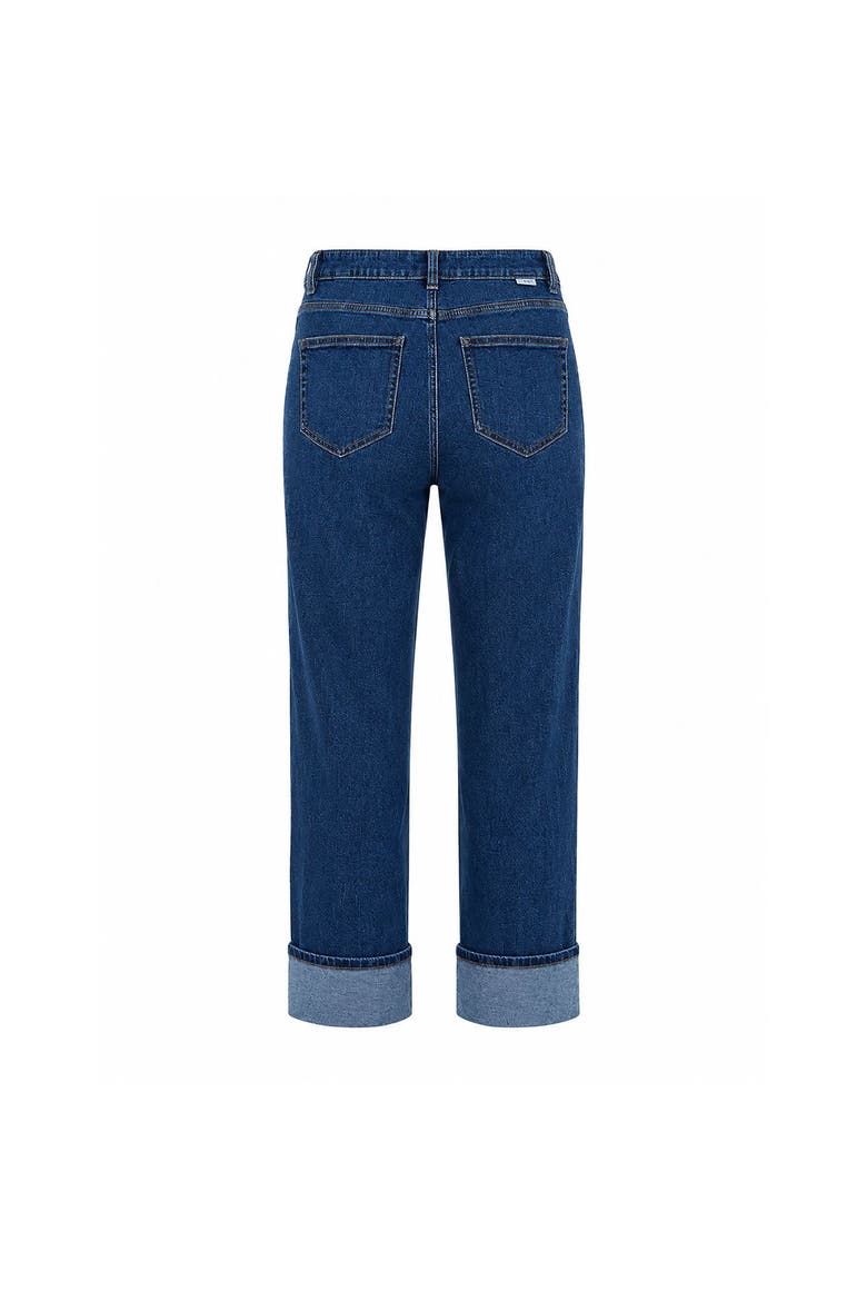 Straight Leg Cuff Jeans, Alternate, color, Dark Wash