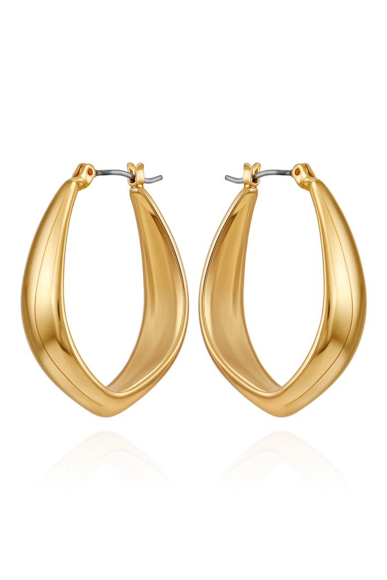 Curved Hoop Earrings, Main, color, GOLDTONE
