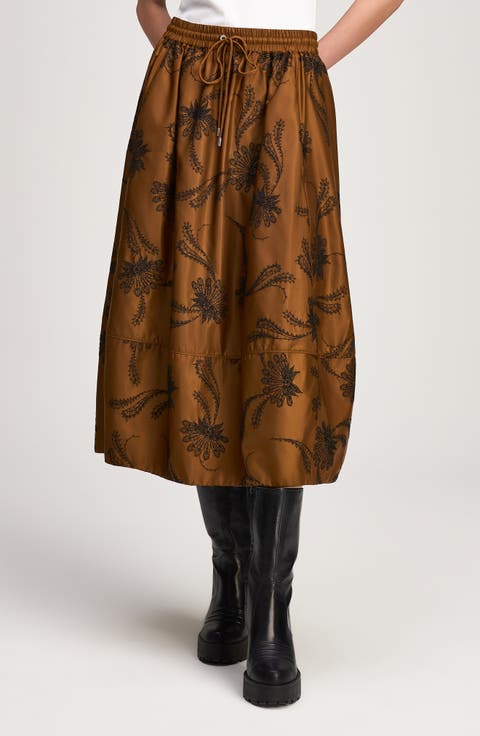 Sirani Embroidered Paisley Floral Skirt