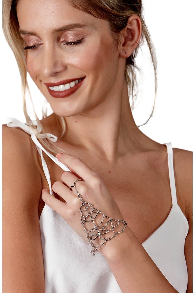 Elements Hand Chain, Alternate, color, Sterling Silver