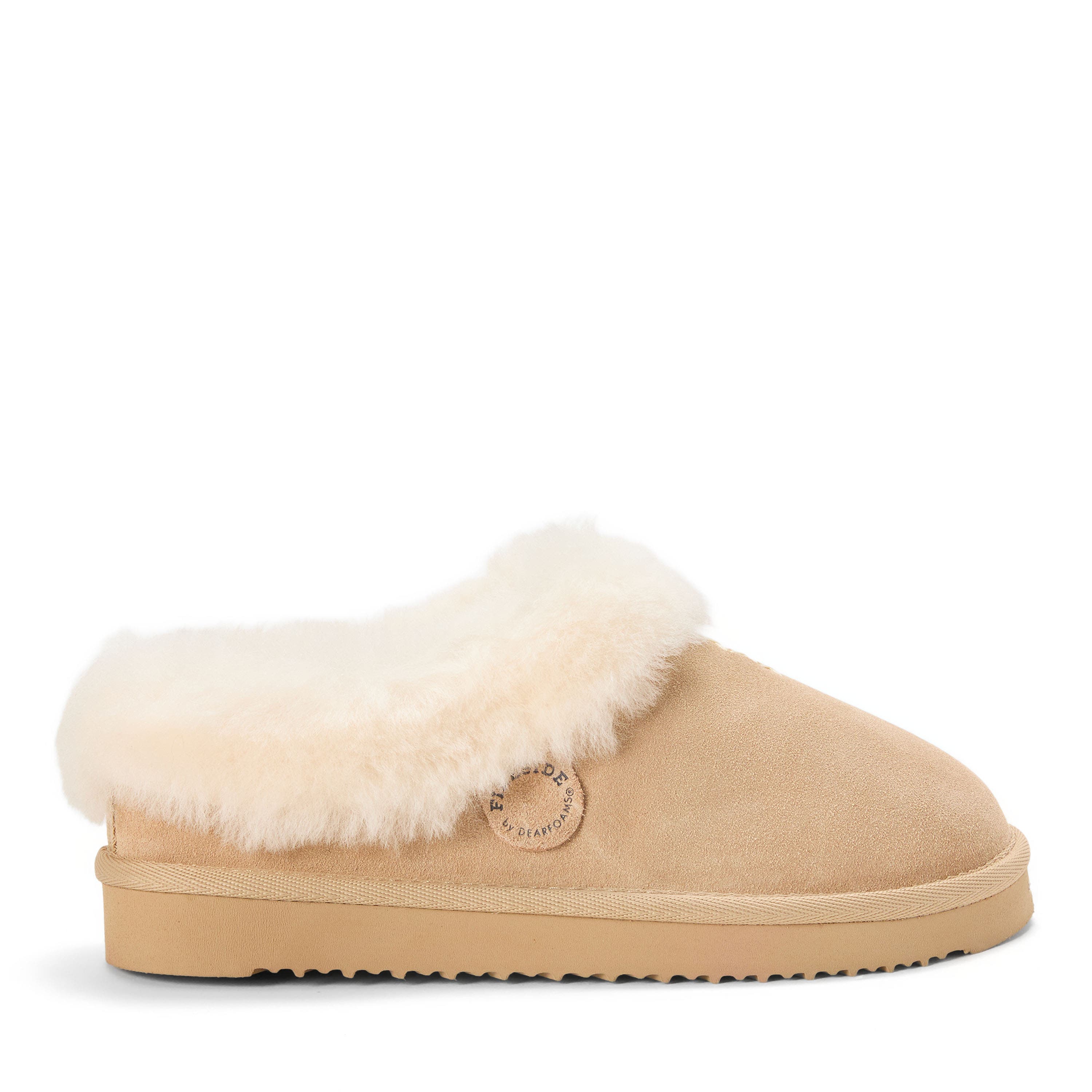 Fireside Adelaide Genuine Shearling Clog Slipper, Alternate, color, SAND