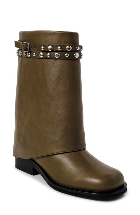 Scorpio Studded Foldover Bootie (Women)