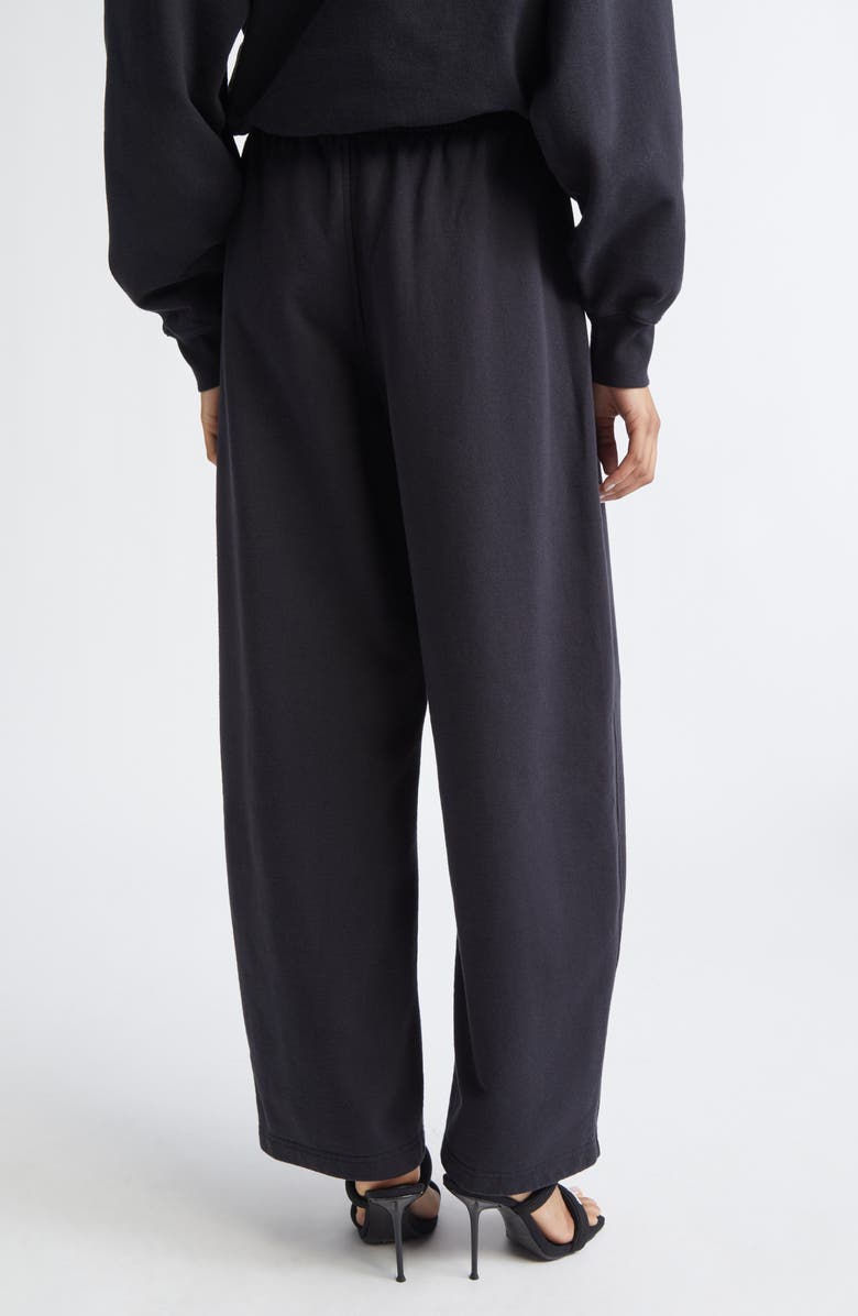 Alexander Wang Wide Leg Sweatpants with Rhinestone Drawstring, Alternate, color, Black