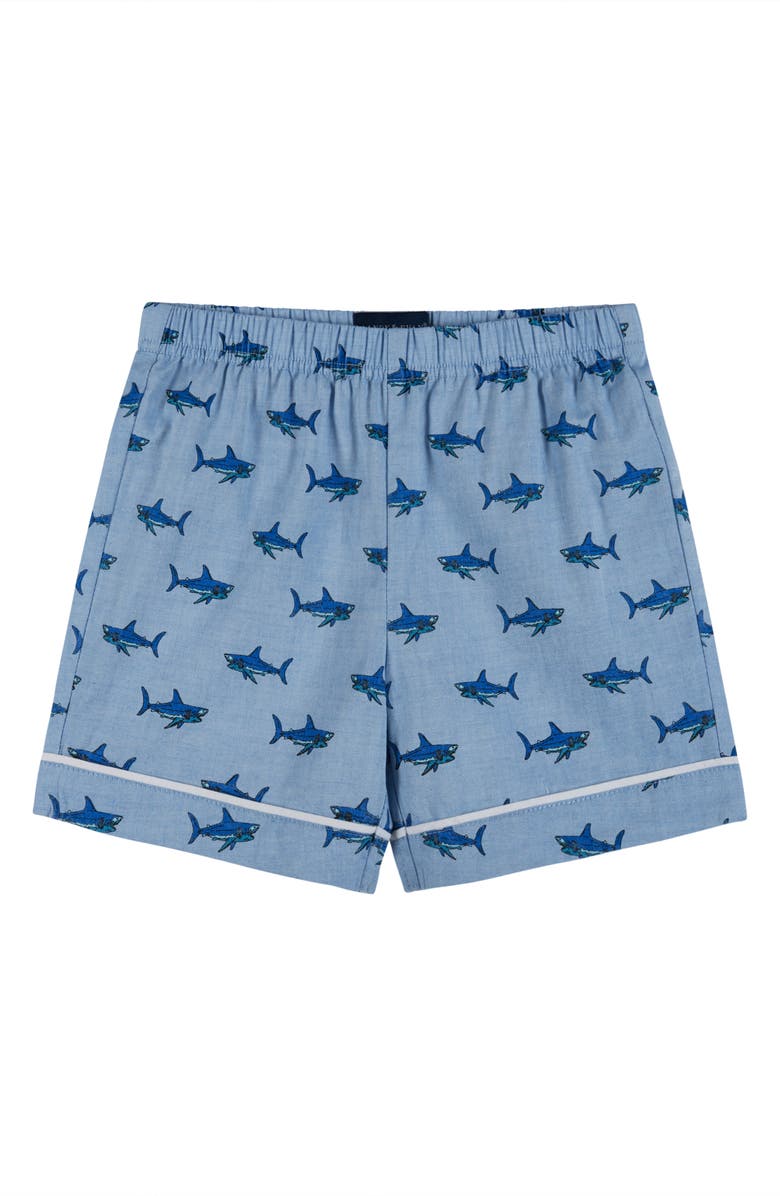 Andy & Evan Kids' Shark Print Cotton Two-Piece Short Pajamas, Alternate, color, 