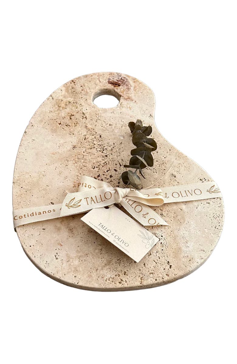 Tallo de Olivo Marble Cheese Board, Main, color, Cream
