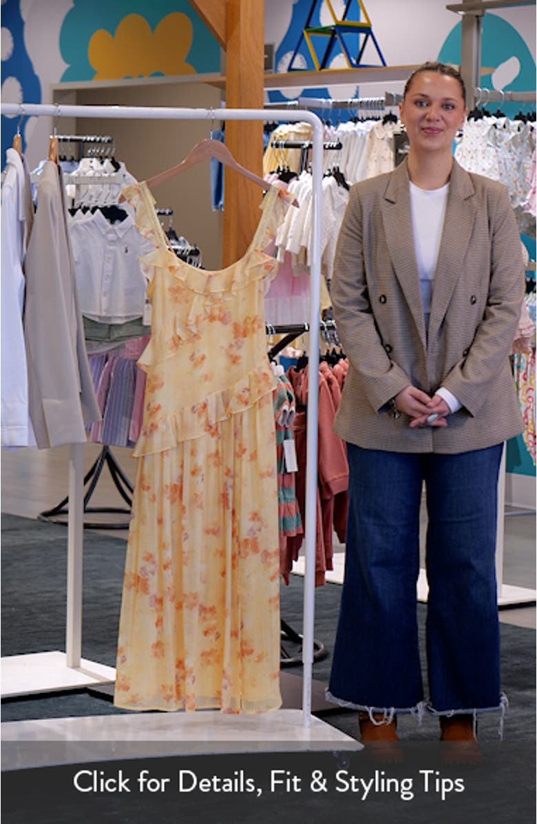 Esme Floral Ruffle Detail Midi Dress, sales video thumbnail