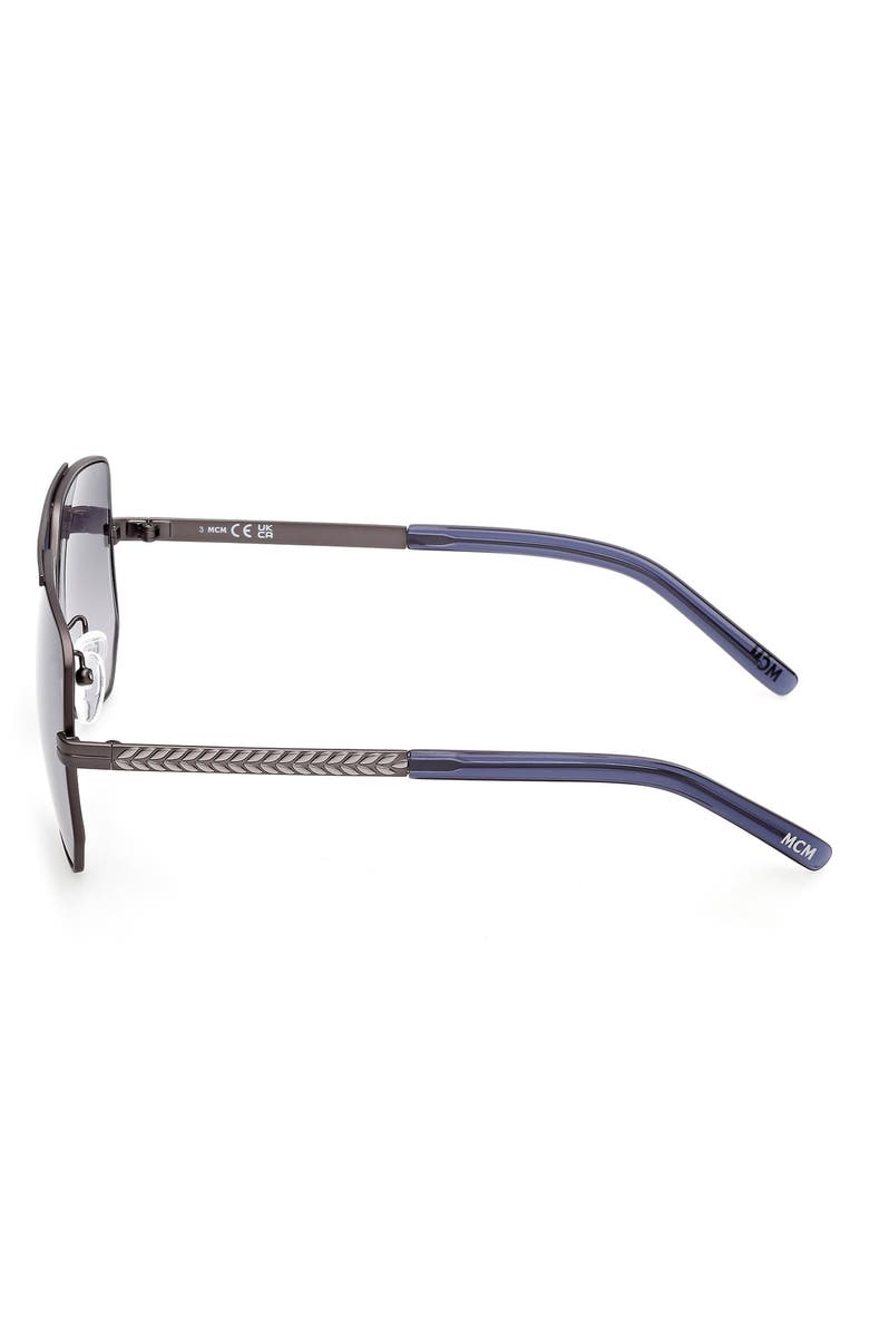 MCM 59mm Polarized Navigator Sunglasses, Alternate, color, Matte Dark Ruthenium / Gradient Smoke