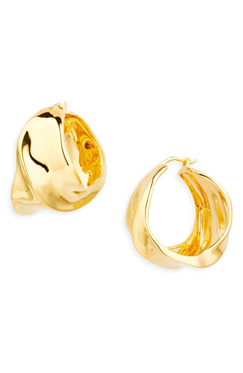 Monica Vinader Nomade Bold Medium Hoop Earrings, Main, color, 18K Gold Vermeil