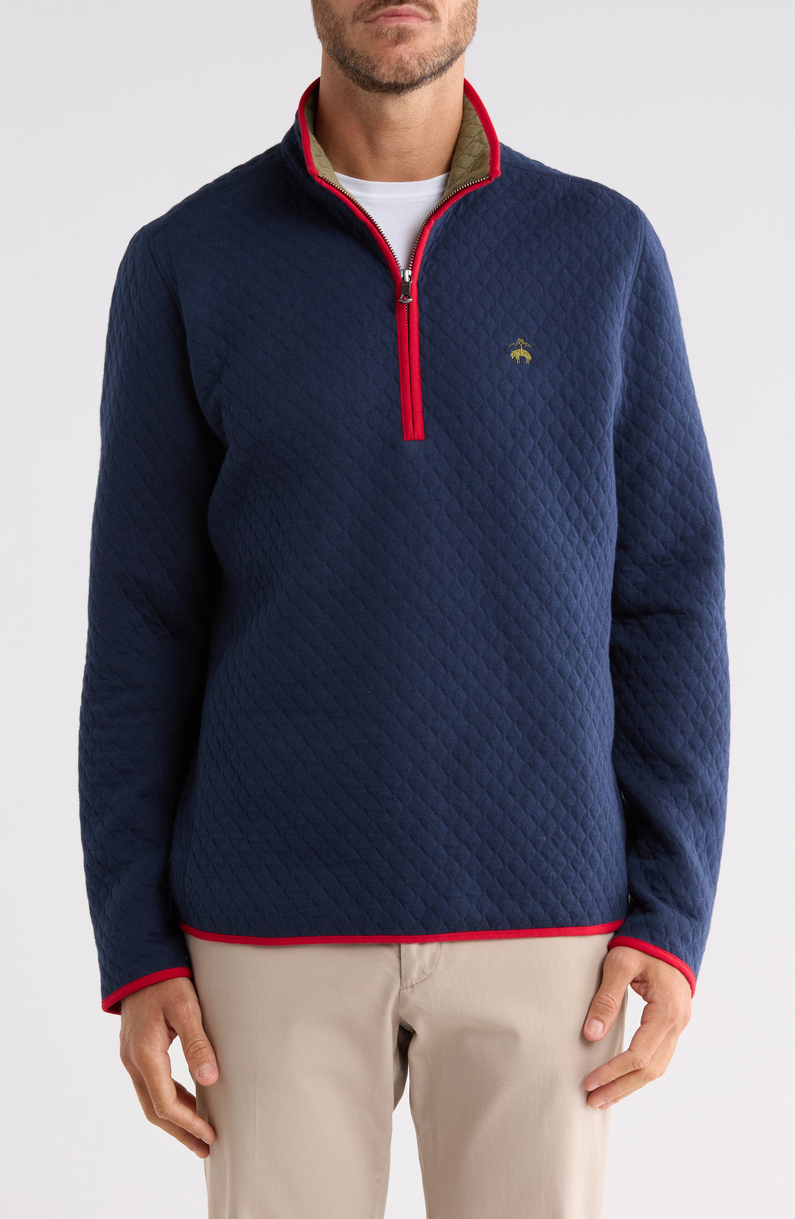 Diamond Quilted Half Zip Pullover