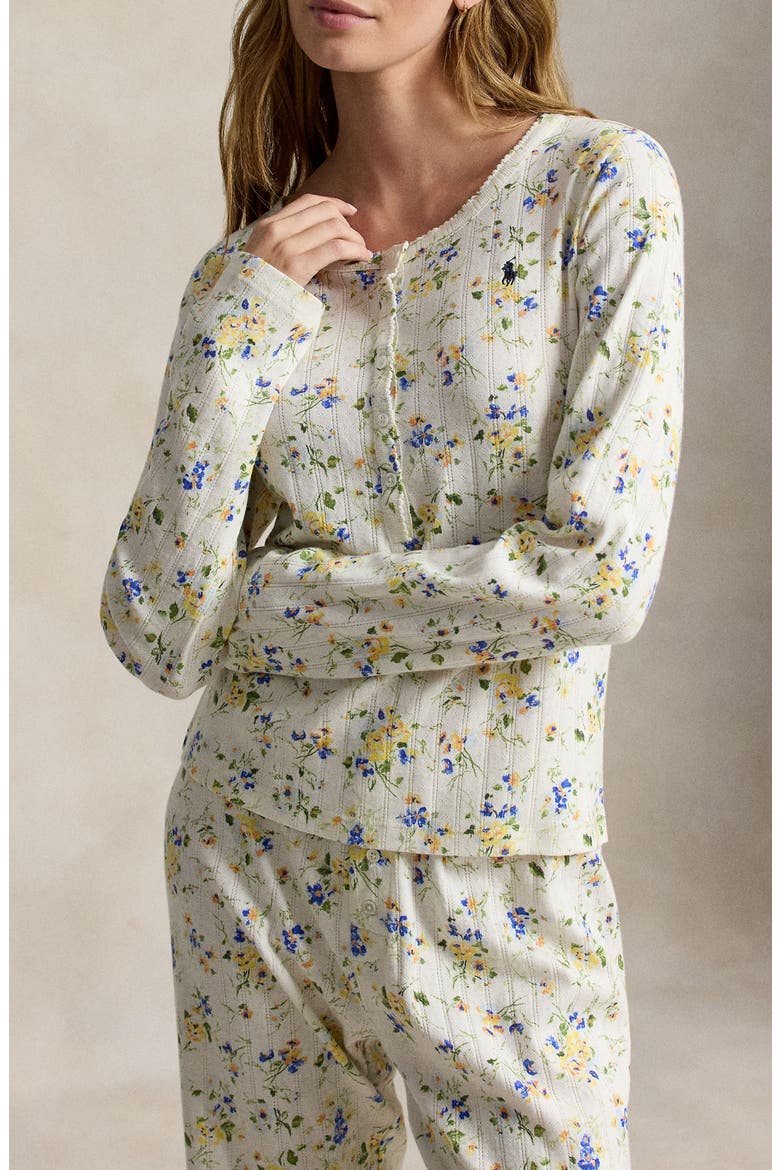 Henley Cotton Pajamas, Alternate, color, BOTANICAL FLORAL