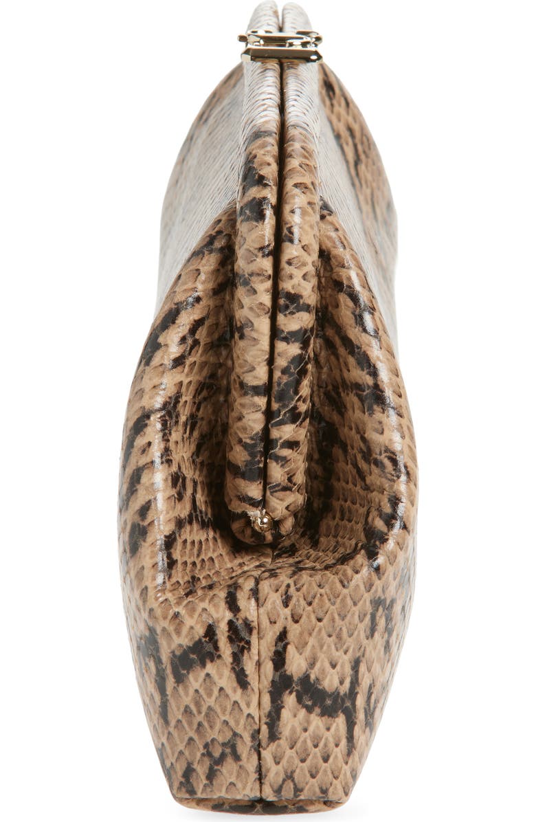 Jimmy Choo Skylar Snake Embossed Clutch, Alternate, color, Chai/ Light Gold