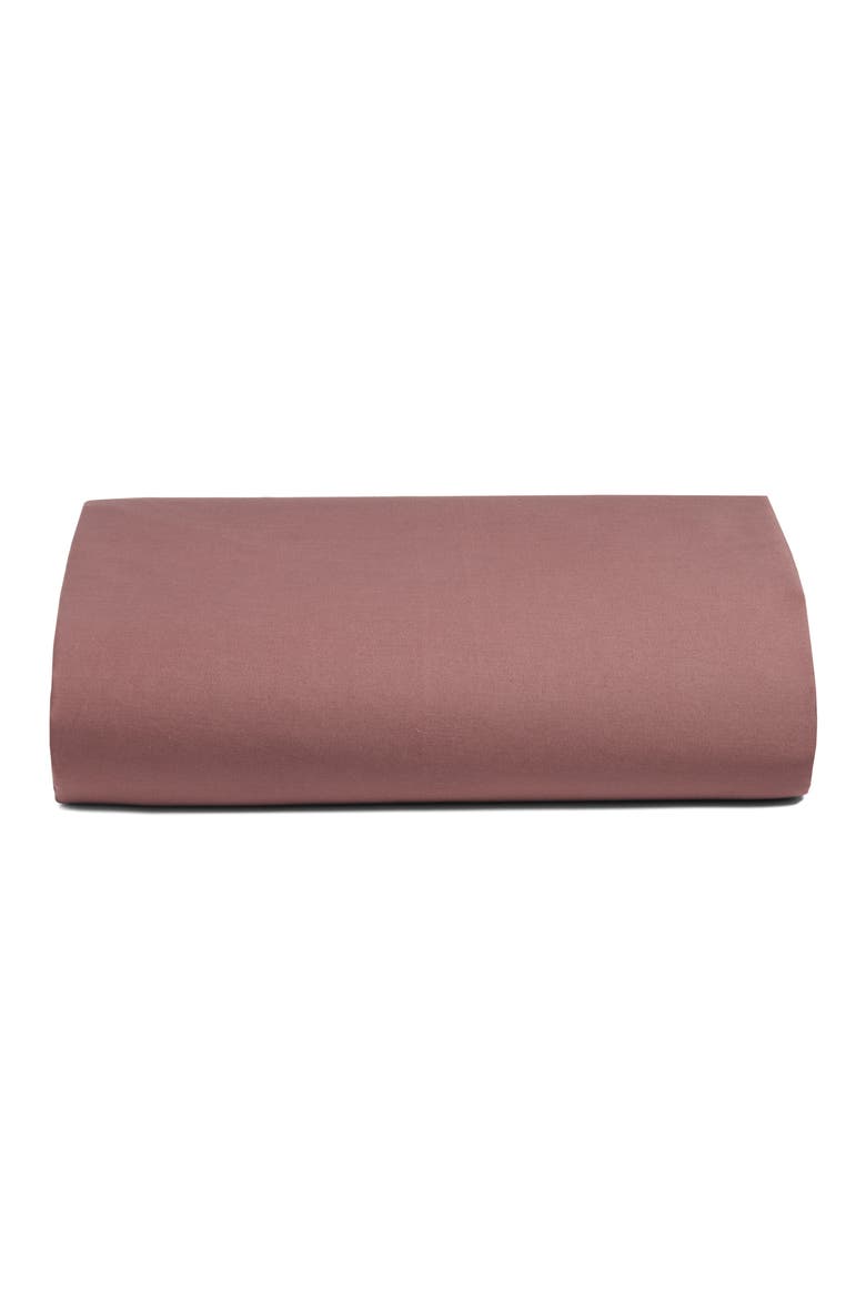 400 Thread Count Organic Cotton Fitted Sheet, Main, color, PURPLE TAUPE