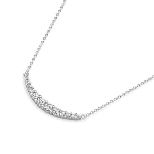 Bliss Diamond 1/2ct Tw Diamond Graduated Bar Necklace 14k Gold Lab Grown Pendant 28mm In 14k White Gold