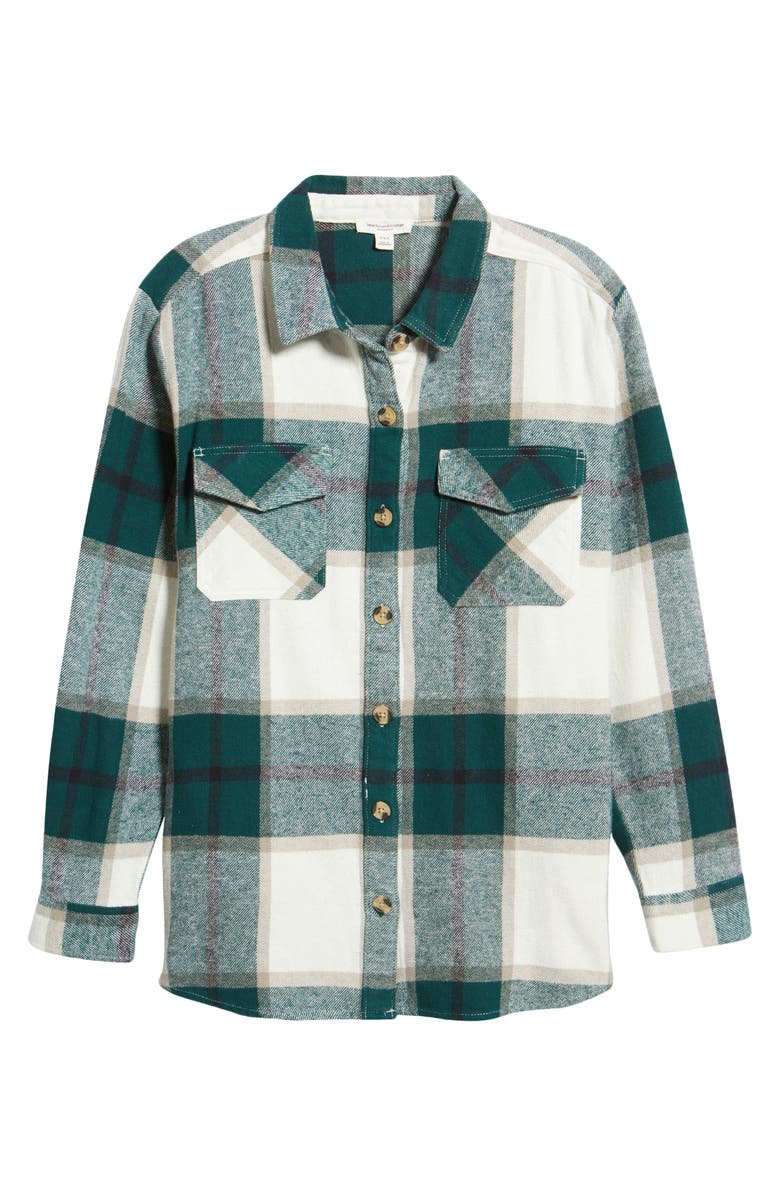 beachlunchlounge Oversize Plaid Cotton Shirt, Alternate, color, Pine Grove