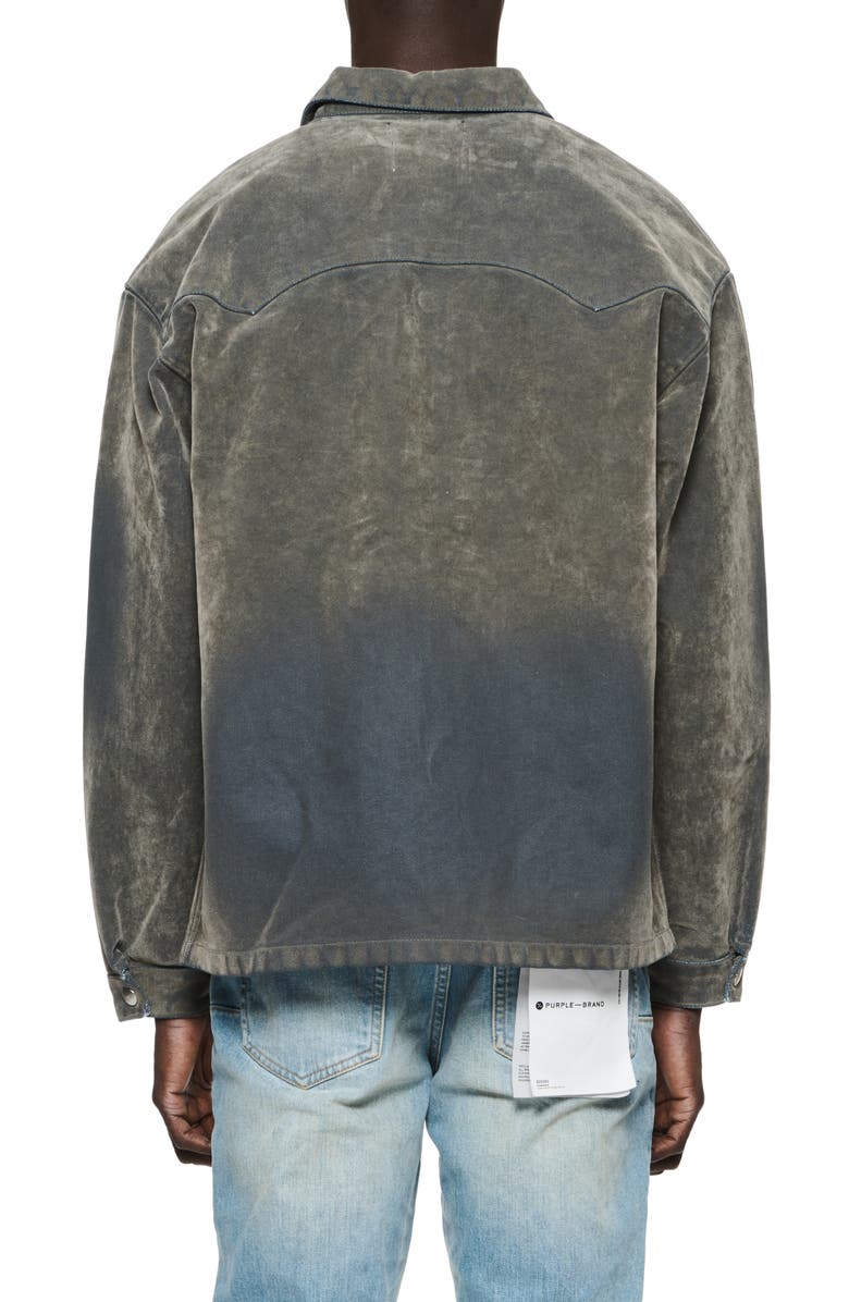 PURPLE BRAND Ombré Denim Shirt Jacket, Alternate, color, Green