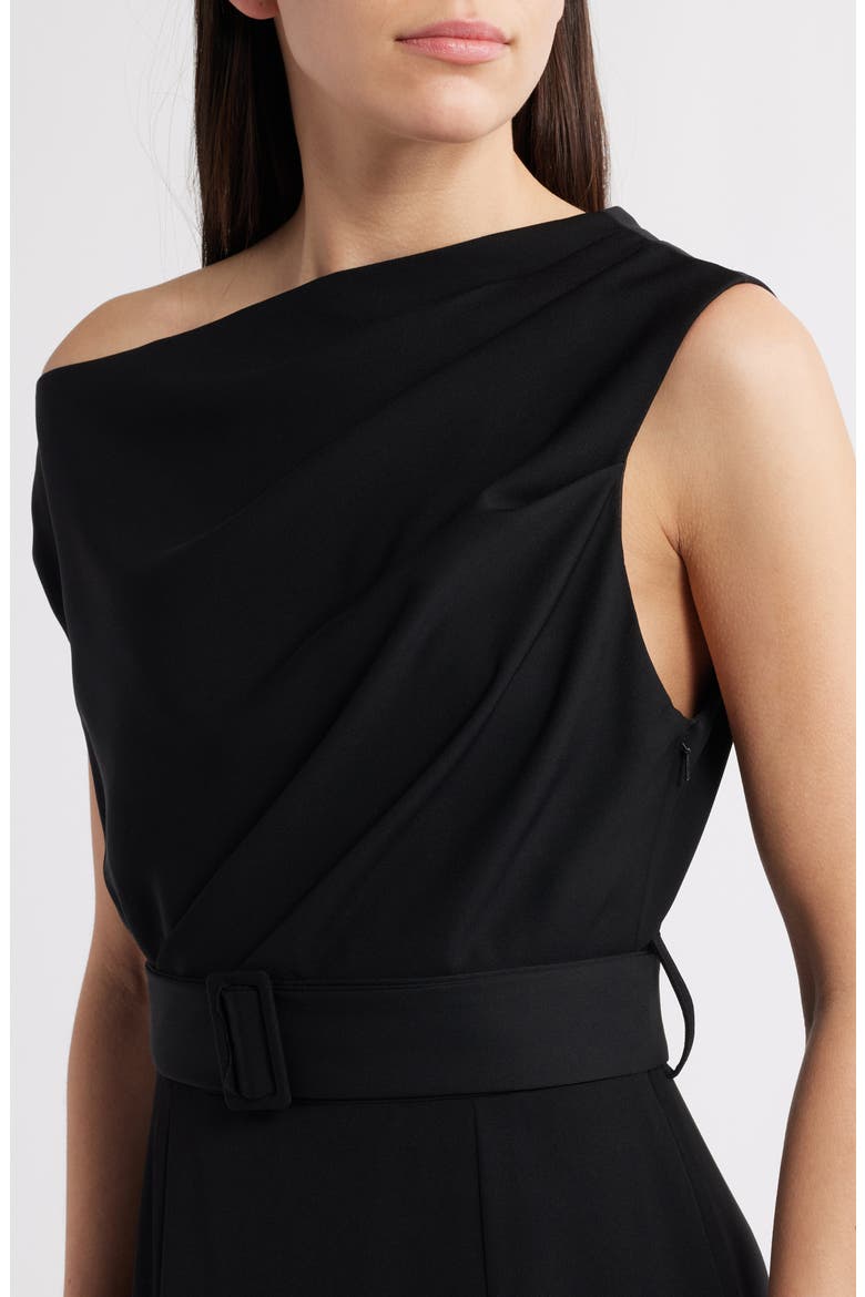 Caprina One-Shoulder A-Line Gown, Alternate, color, BLACK
