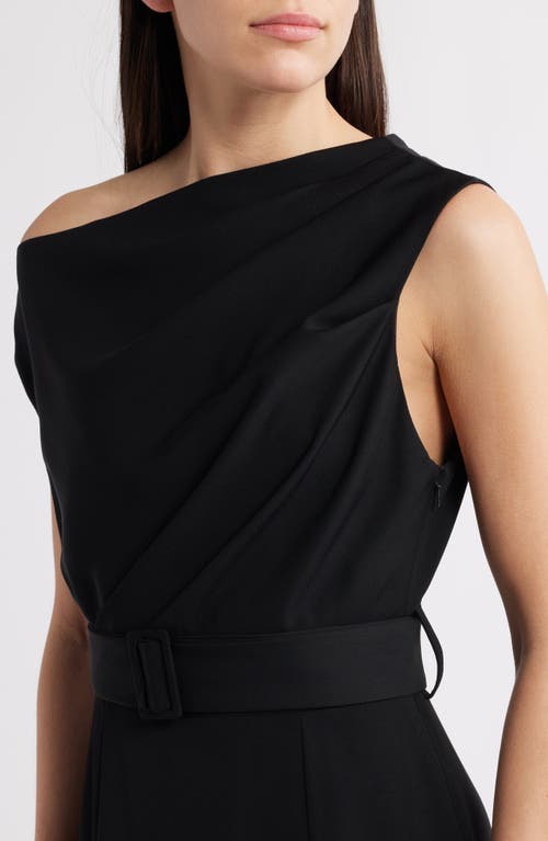 Black Halo Caprina One-shoulder A-line Gown In Black