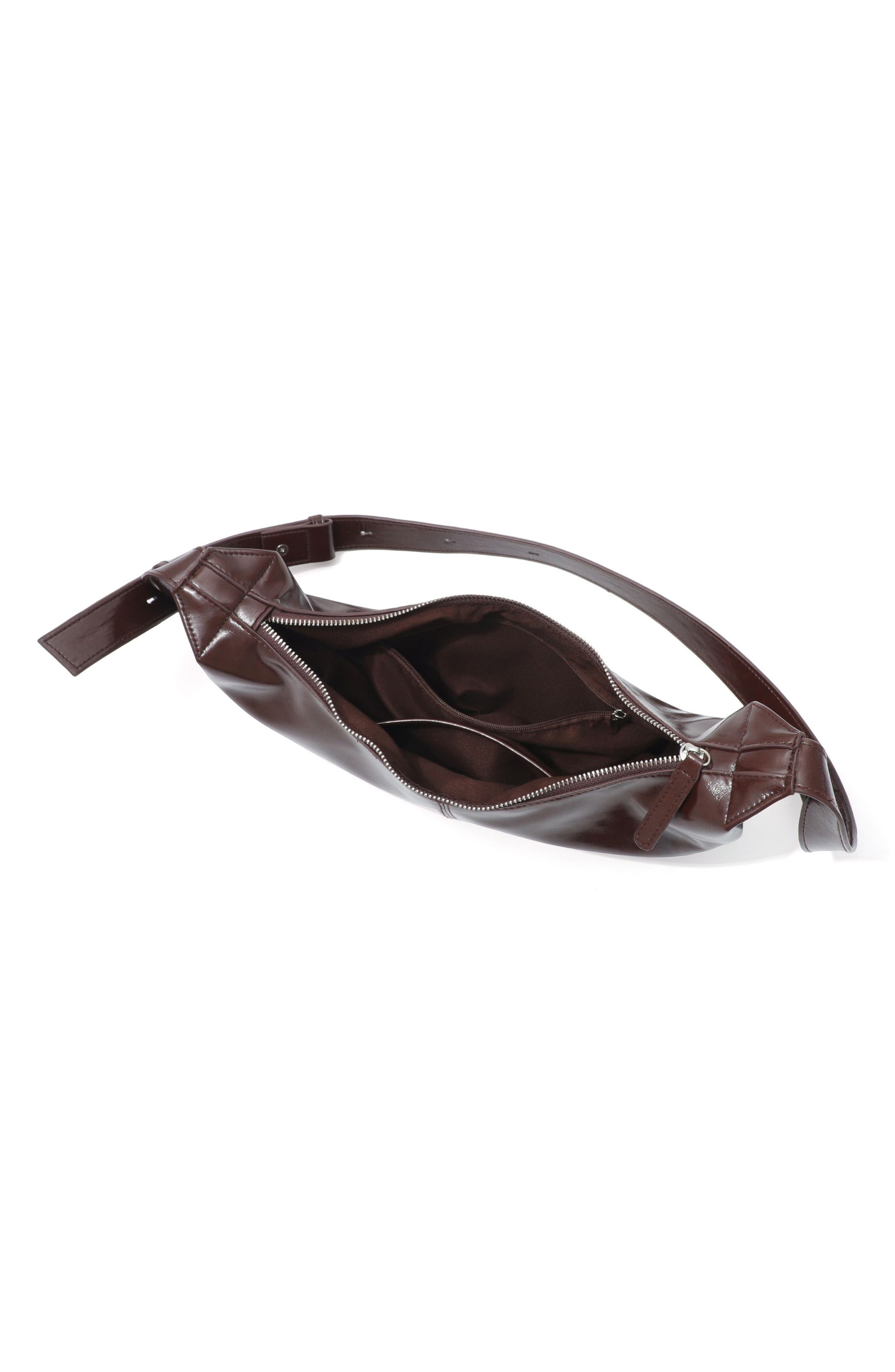 Adornia Crescent Moon Shoulder Bag, Alternate, color, Brown