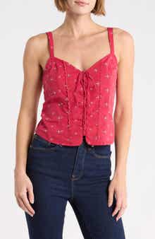 x Dolly Parton Lace-Up Poplin Tank