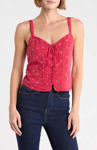x Dolly Parton Lace-Up Poplin Tank