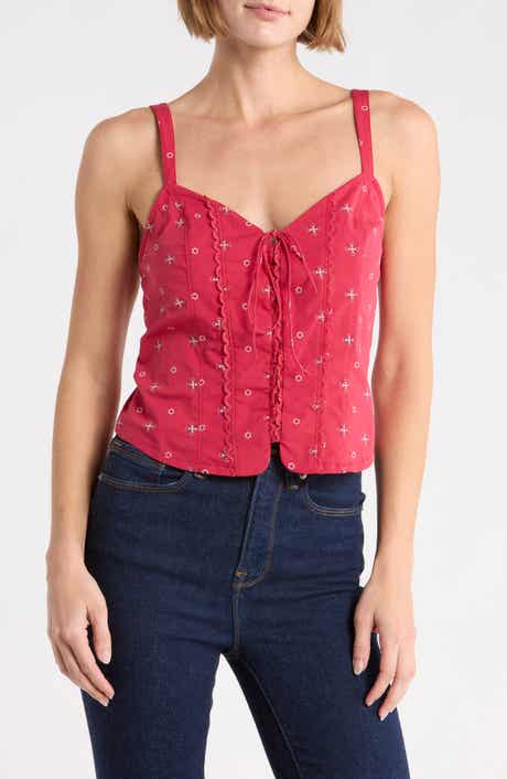 x Dolly Parton Lace-Up Poplin Tank