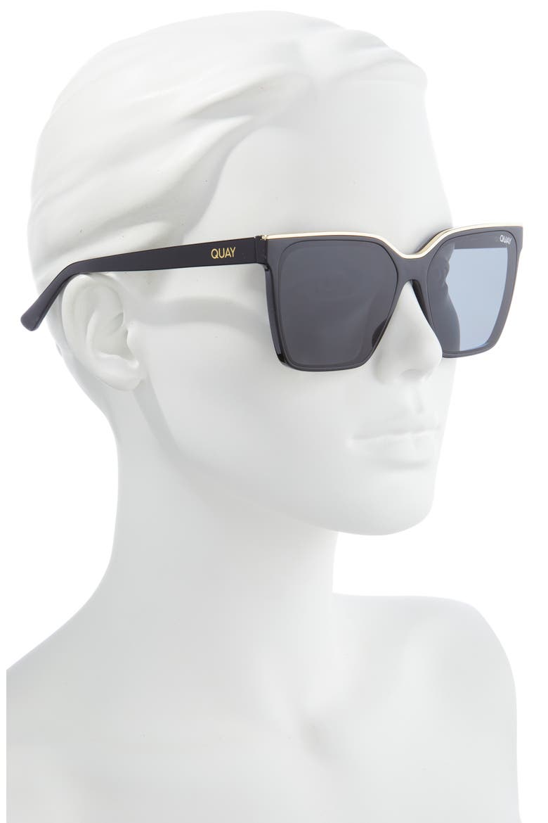 Level Up 60mm Square Polarized Sunglasses, Alternate, color, BLKGLD SMKPOL