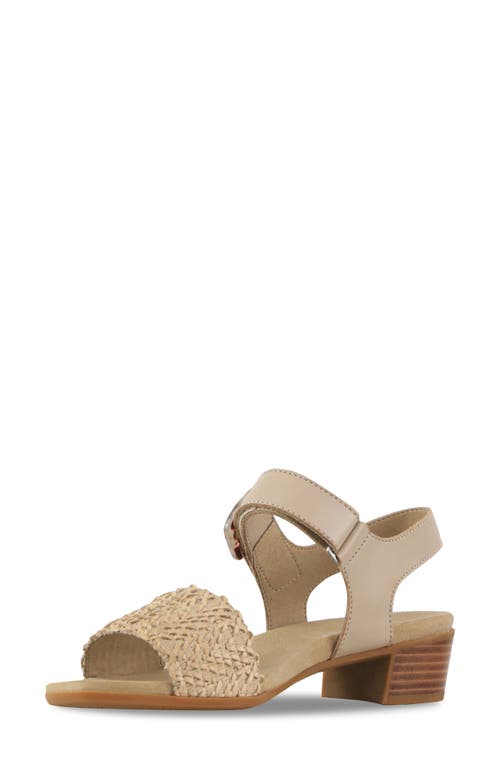 Munro Leeland Ankle Strap Sandal In Cream Woven Combo