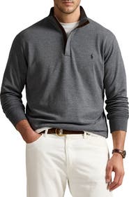 Polo Ralph Lauren Big & Tall Luxe 1/4-Zip Pullover