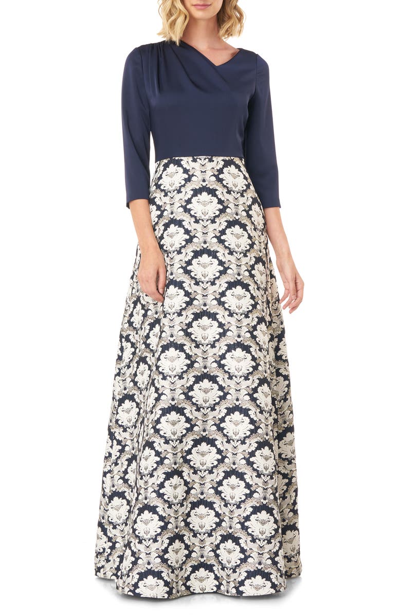 Kay Unger Izabella A-Line Evening Gown, Main, color,