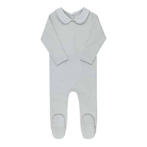 Ribbed Embroidered Collar Collection - Footie