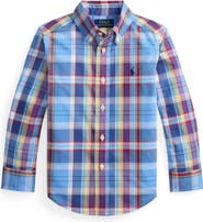 Polo Ralph Lauren Kids' Plaid Cotton Poplin Button-Down Shirt