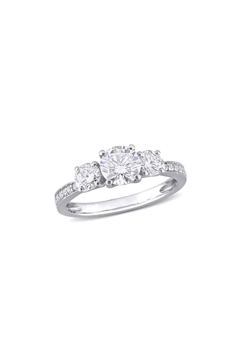 Dew Created Moissanite Ring, Main, color, WHITE/ WHITE GOLD