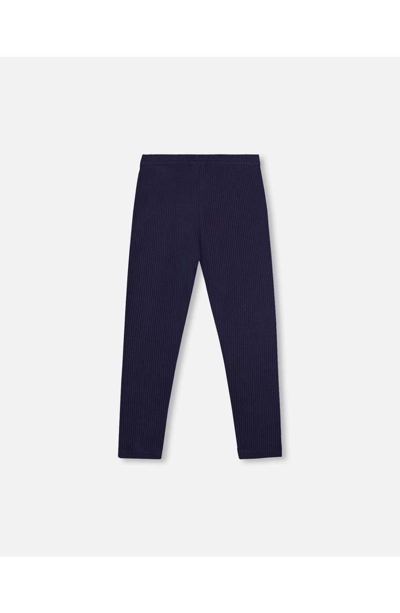Deux par Deux Ribbed Leggings, Main, color, Navy Blue