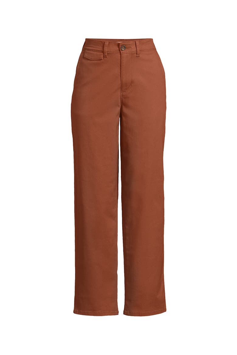 Chino High Rise Rail Straight Leg Pants, Alternate, color, Rich Ginger Brown