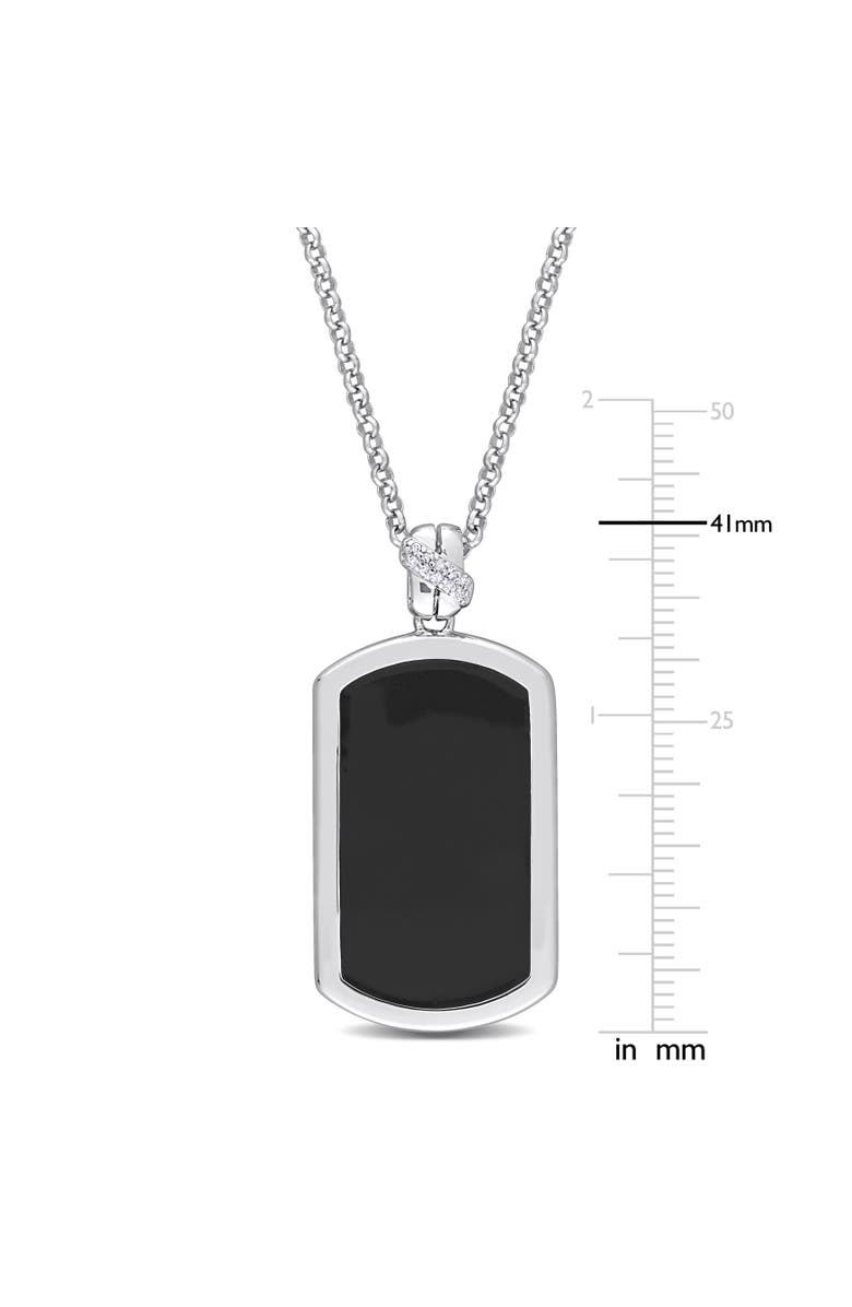 Julianna B. Black Diamond Accent Hexagon Enamel Necklace, Alternate, color, Diamond