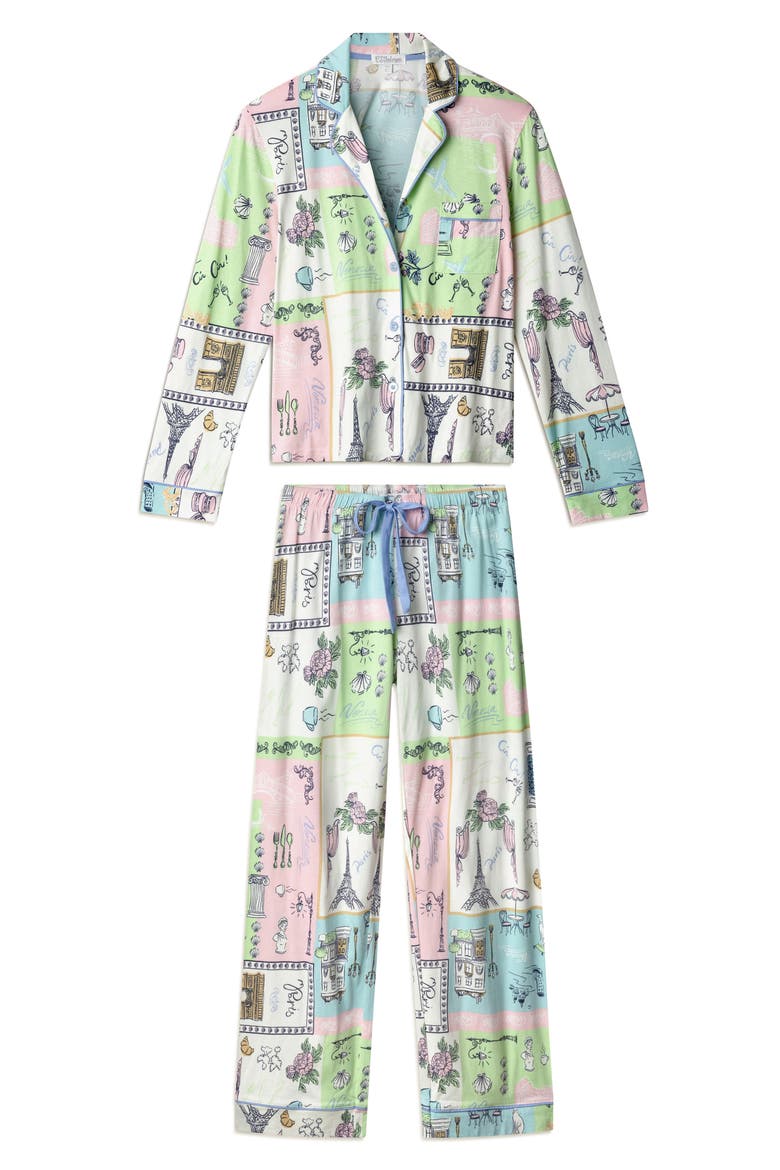 Whimsy Cotton Blend Pajamas, Alternate, color, NATURAL